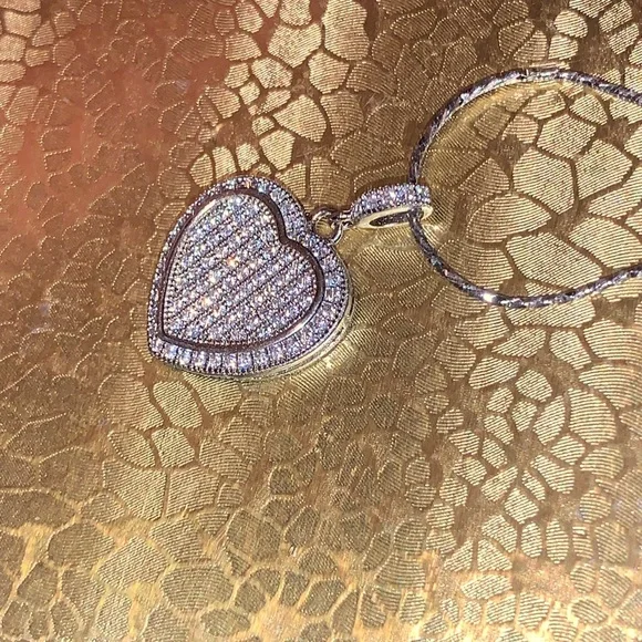 New 1/10 carat paved diamond necklace in sterling silver